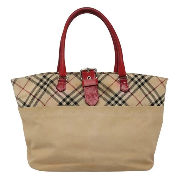 BURBERRY Blue Label Nova Check Tote Bag Canvas Beige Auth ti2867 - Picture 2 of 16